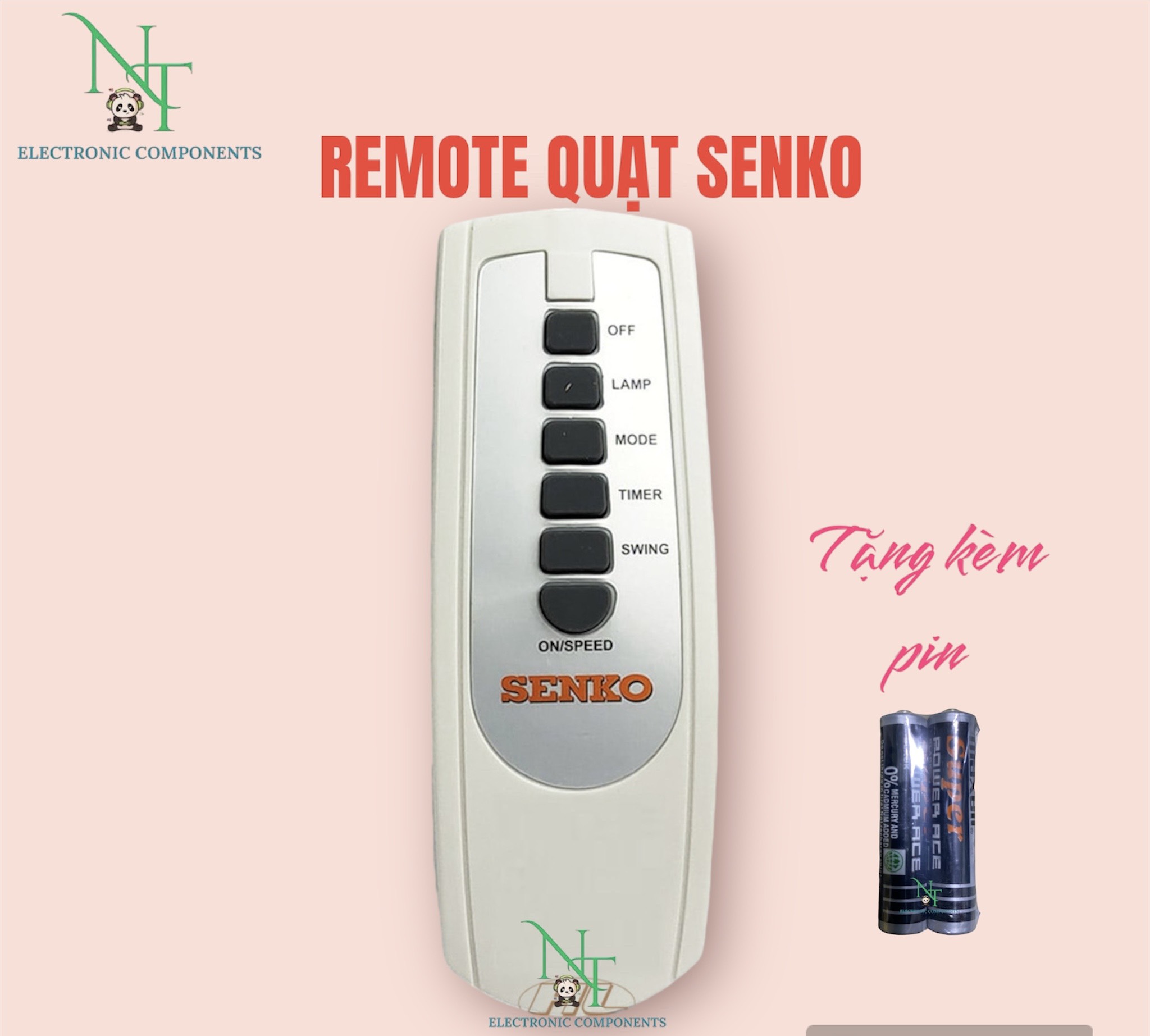 Remote điều khiển quạt senko . đồ bấm quạt senko . tặng kèm pin sử dụng