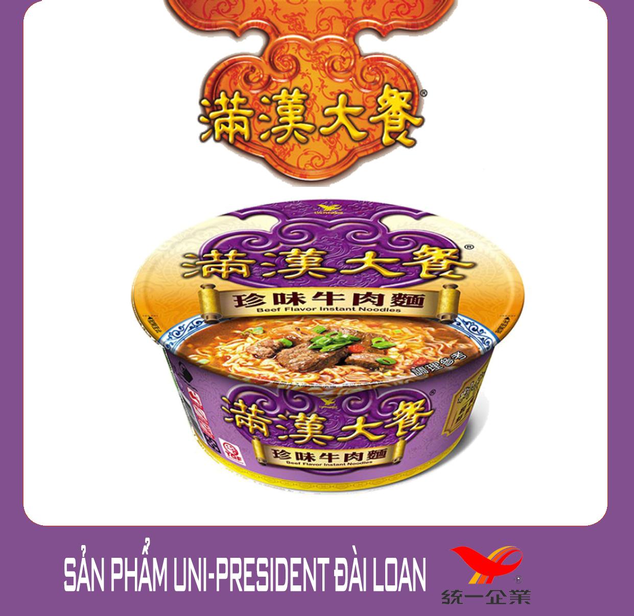 MÌ BÒ THƯỢNG HẠNG UNI-PRESIDENT ĐÀI LOAN (3 TÔ)  MÌ TÔ ĐÀI LOAN MÌ GÓI ĐÀI LOAN ĐẠI TIỆC MÃN HÁN UNI PRESIDENT