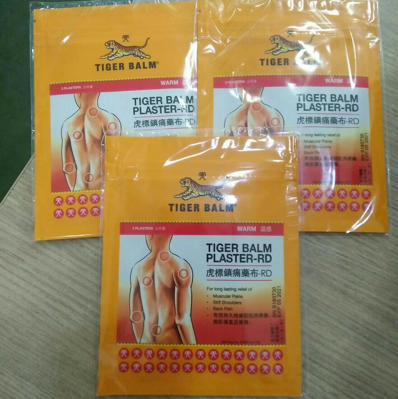 Combo 3 bịch miếng dán tiger balm plaster-rd warm 10cm x 14cm
