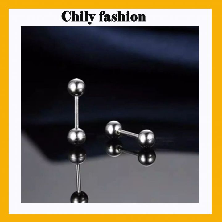 Khuyên 2 đầu bi bi nhỏ/ khuyên xỏ cơ bản- chilyfashion
