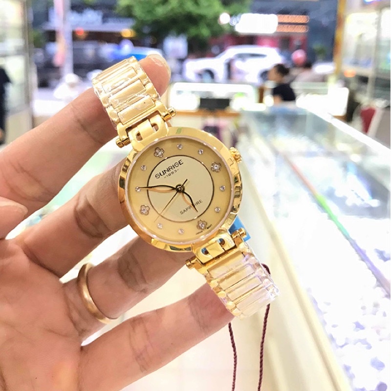 Đồng hồ nữ SUNRISE 2209SC Siêu Sang Kính Sapphire chống xước chống nước tuyệt đối