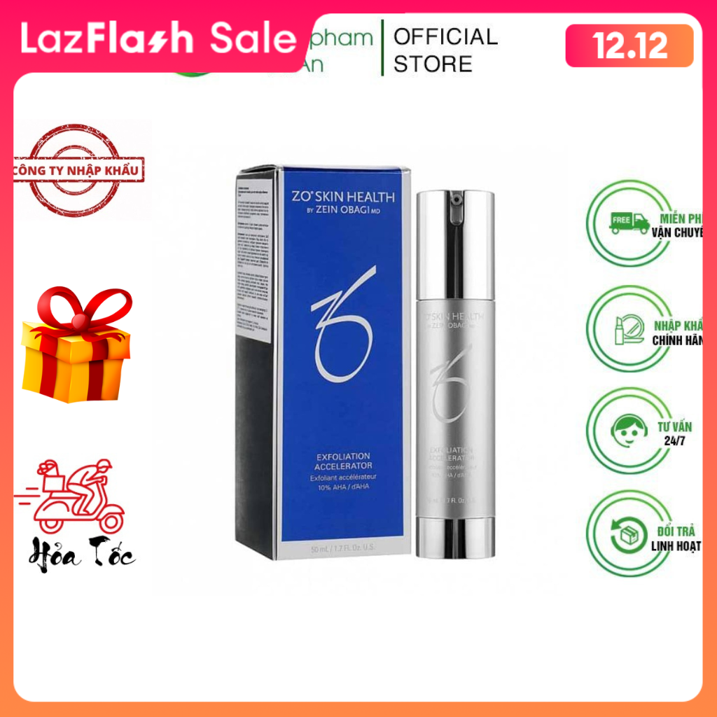 Hàng công ty - kem chứa 10% aha zo skin health exfoliation accelerator tẩy tế bào chết tái tạo da tẩy tế bào sừng chống oxy hoá làm dịu da - duocmyphamdran