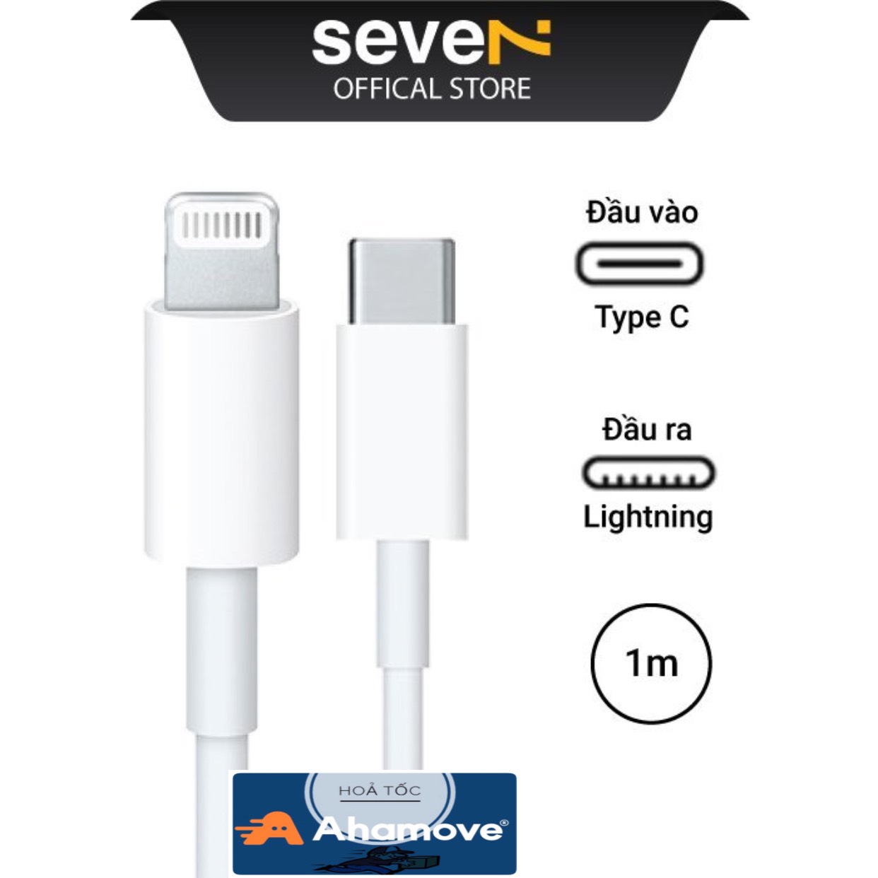 Cáp sạc ip usb-c to lightning 1m chính hãng ap - chính hãng bh 6 tháng - seve7