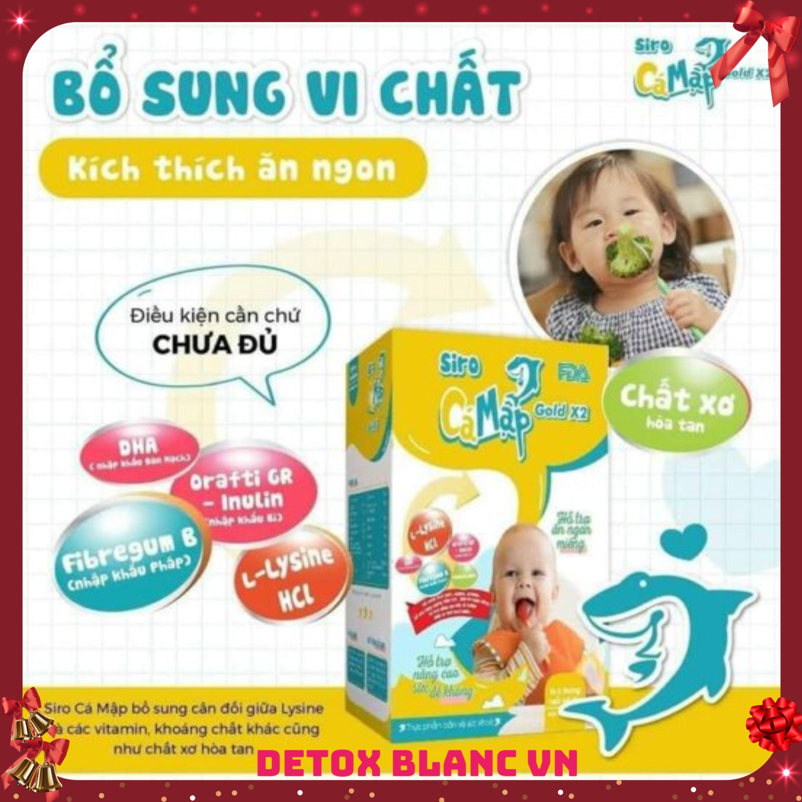 Siro Cá Mập Baby Shark Gold X2 Chính hãng Giúp bé ăn ngon, ngủ ngon