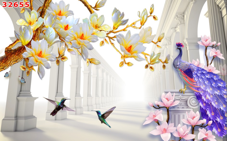 tranh dán tường 3D công phượng trang trí nhà phòng khách phòng ngủ hàng quán giá rẻ đẹp in theo kích thước yêu cầu