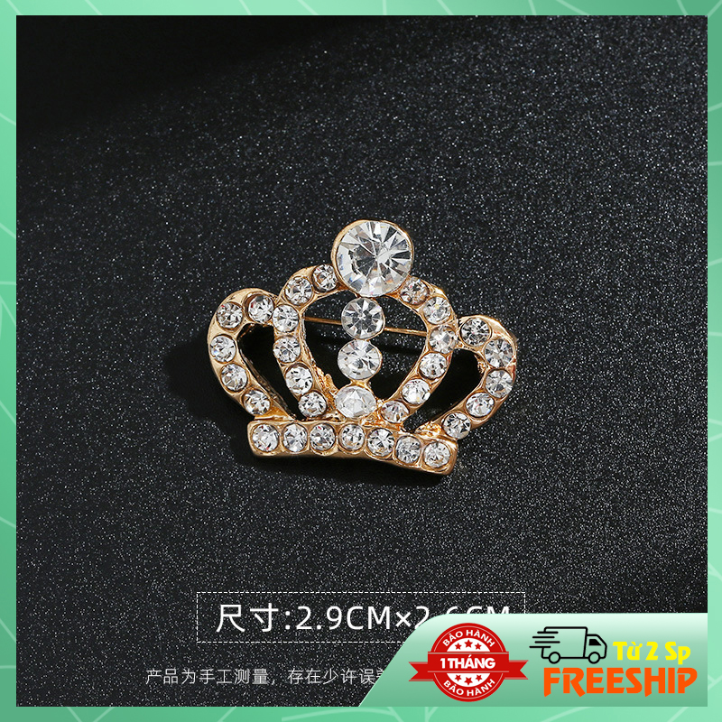 Ghim cài áo Vest đính đá Zircon biểu tượng Vương Niệm phong cách Hàn Quốc.