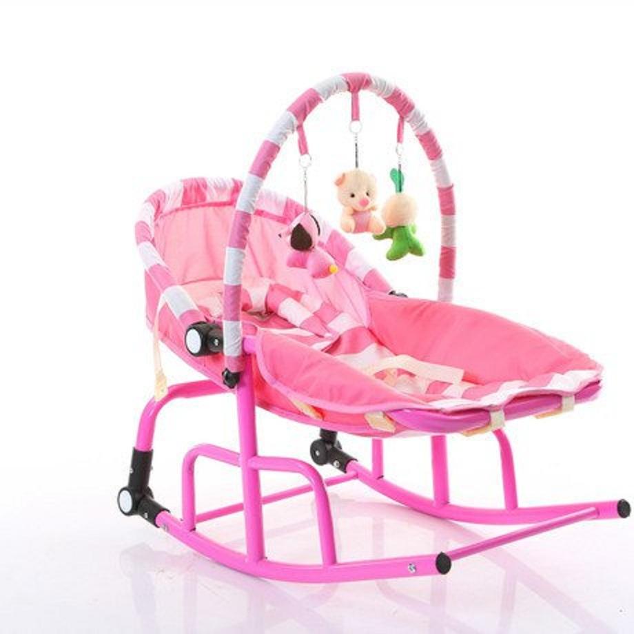 Ghế rung cho bé có nhạc và màn màu hồng
