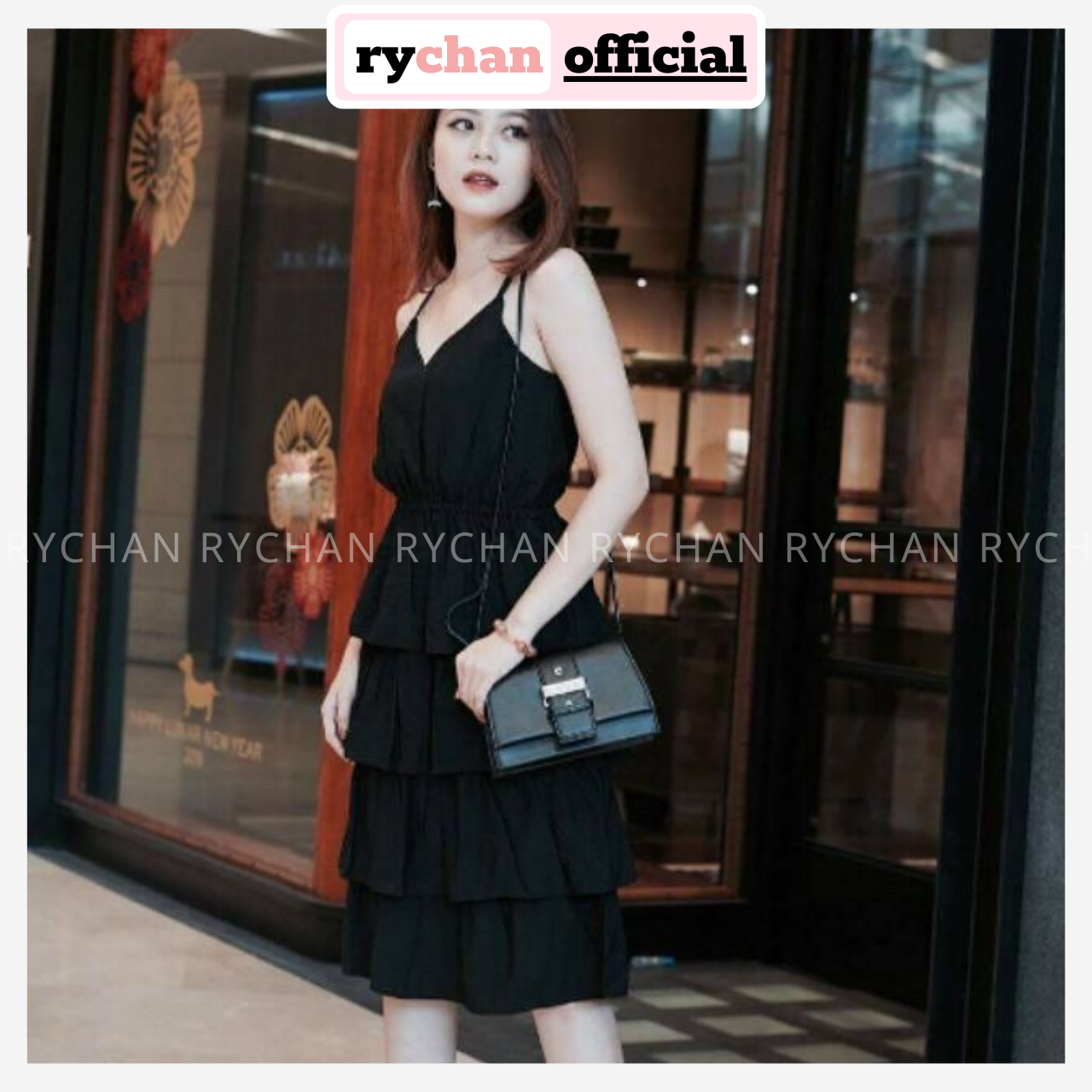 [XÃ KHO] [HCM]DX695 - Đầm Xòe Hai Dây Nhiều Tầng Đi Biển