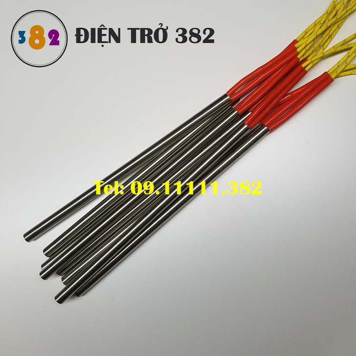 Thanh gia nhiệt sấy khuôn phi 8, thanh gia nhiệt 1 đầu, điện trở 1 đầu đường kính phi 8