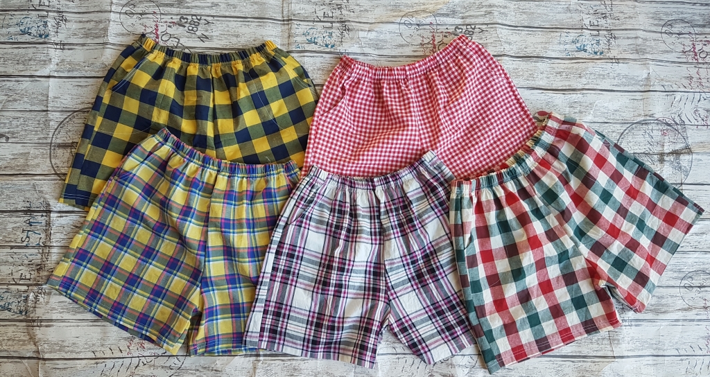 Compo 5 quần đùi thô kate - đũi - linen 10kg đến 45kg