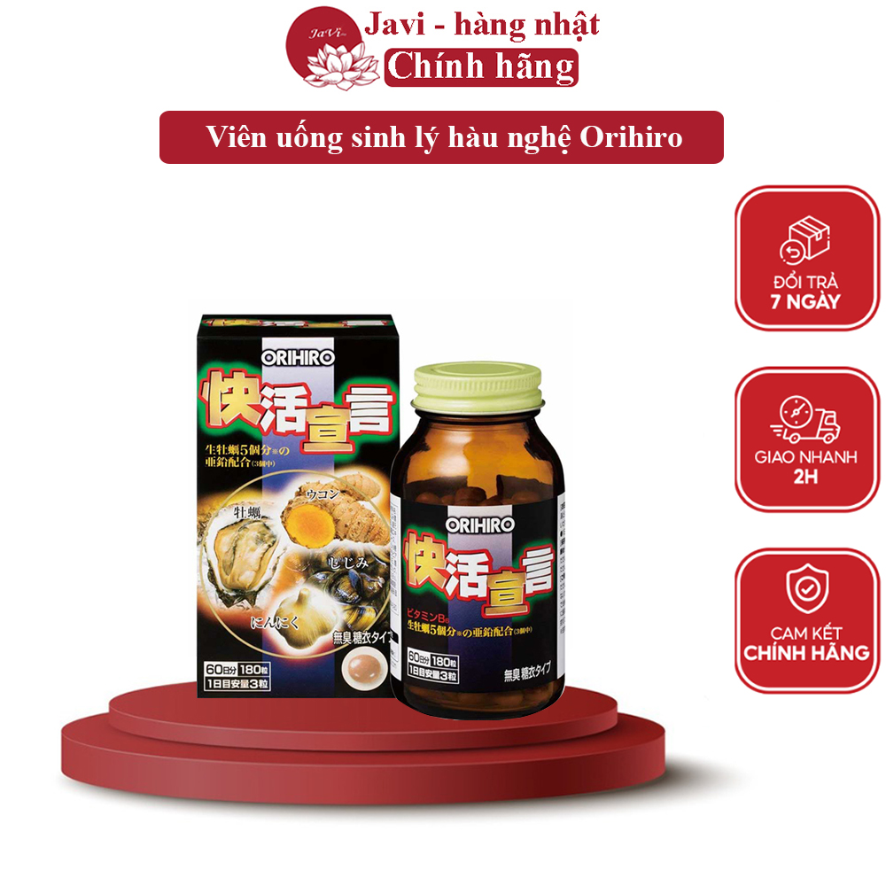 Viên uống tinh chất hàu tươi - tỏi nghệ Orihiro 180 viên hàu nghệ Orihiro tăng cường sinh lý