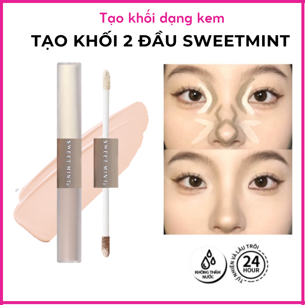 Tạo Khối Và Che Khuyết Điểm 2 Đầu Sweet Mint Dạng Kem Bền Màu Lâu Trôi