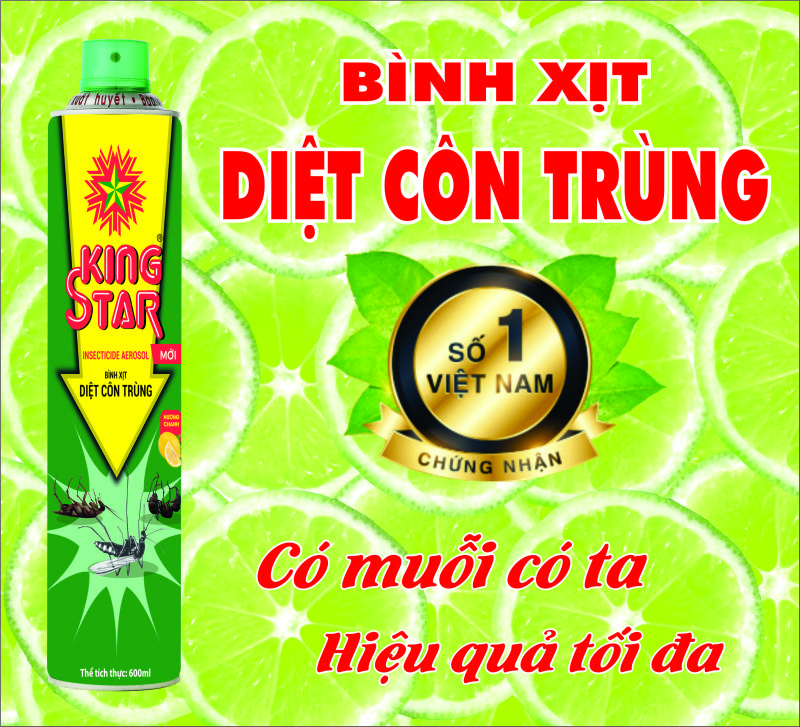 [XẢ HÀNG] BÌNH XỊT DIỆT CÔN TRÙNG KINGSTAR (XANH) - HƯƠNG CHANH {chuyên dùng để diệt côn trùng, sẽ hạ gục nhanh chóng ngay tức thì muỗi, gián, kiến - FARCENT VIỆT NAM