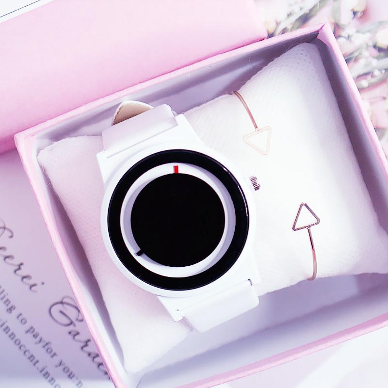 Đồng hồ Unisex Candycat C31 đồng hồ nhật thực chạy 2 kim mặt tròn dây
