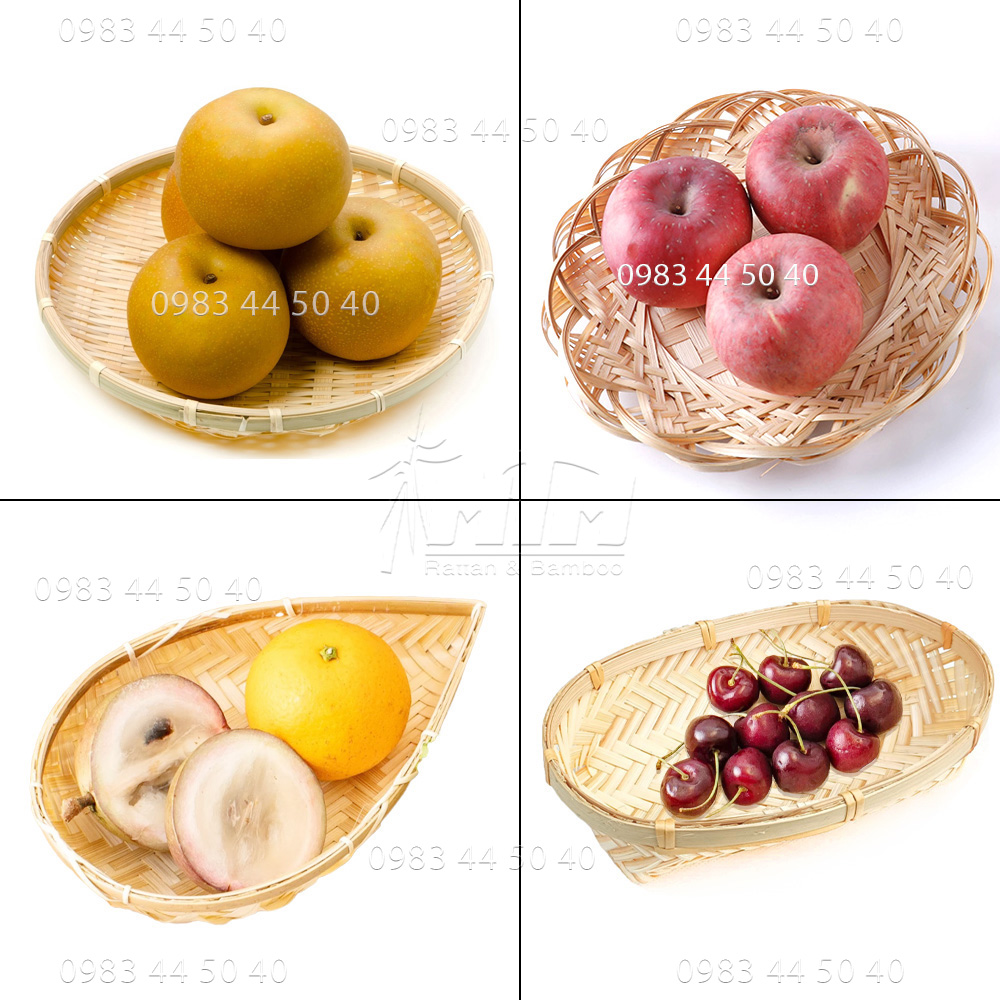 Khay tre l Đĩa tre l Mẹt tre - Trang trí đồ ăn, Chụp hình sản phẩm
