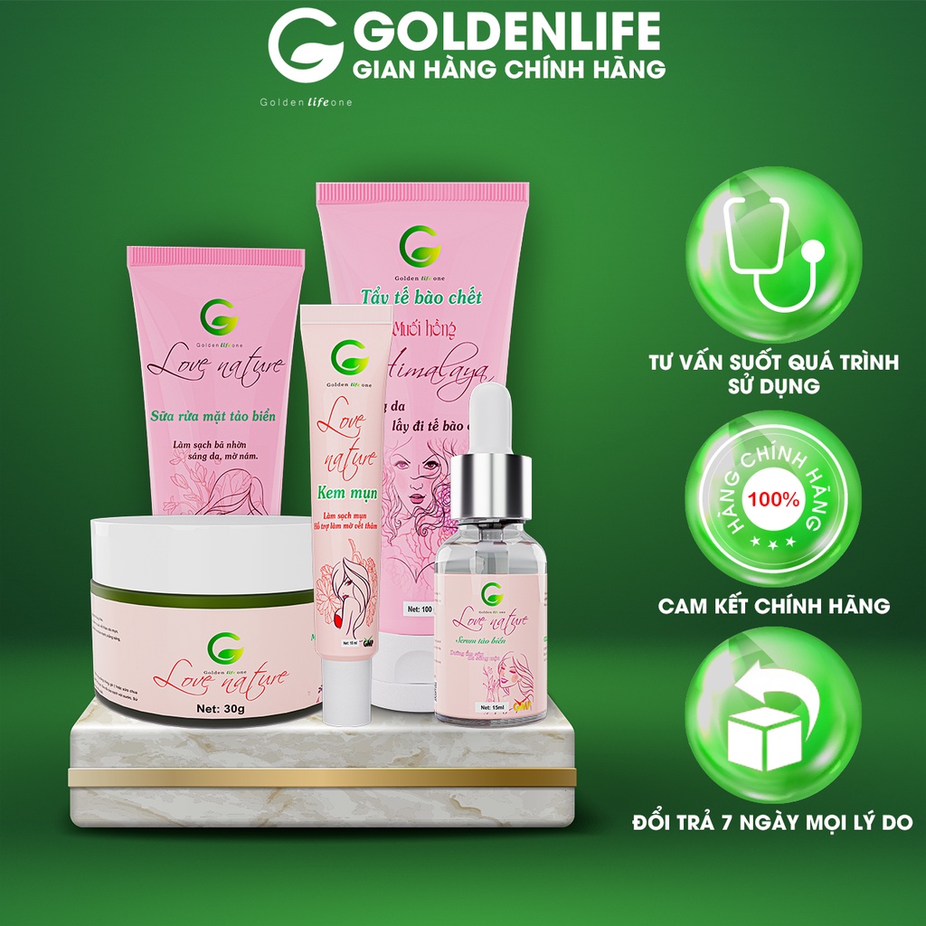 Combo 5 Sản Phẩm Dưỡng Da Love Nature GOLDEN LIFE ONE