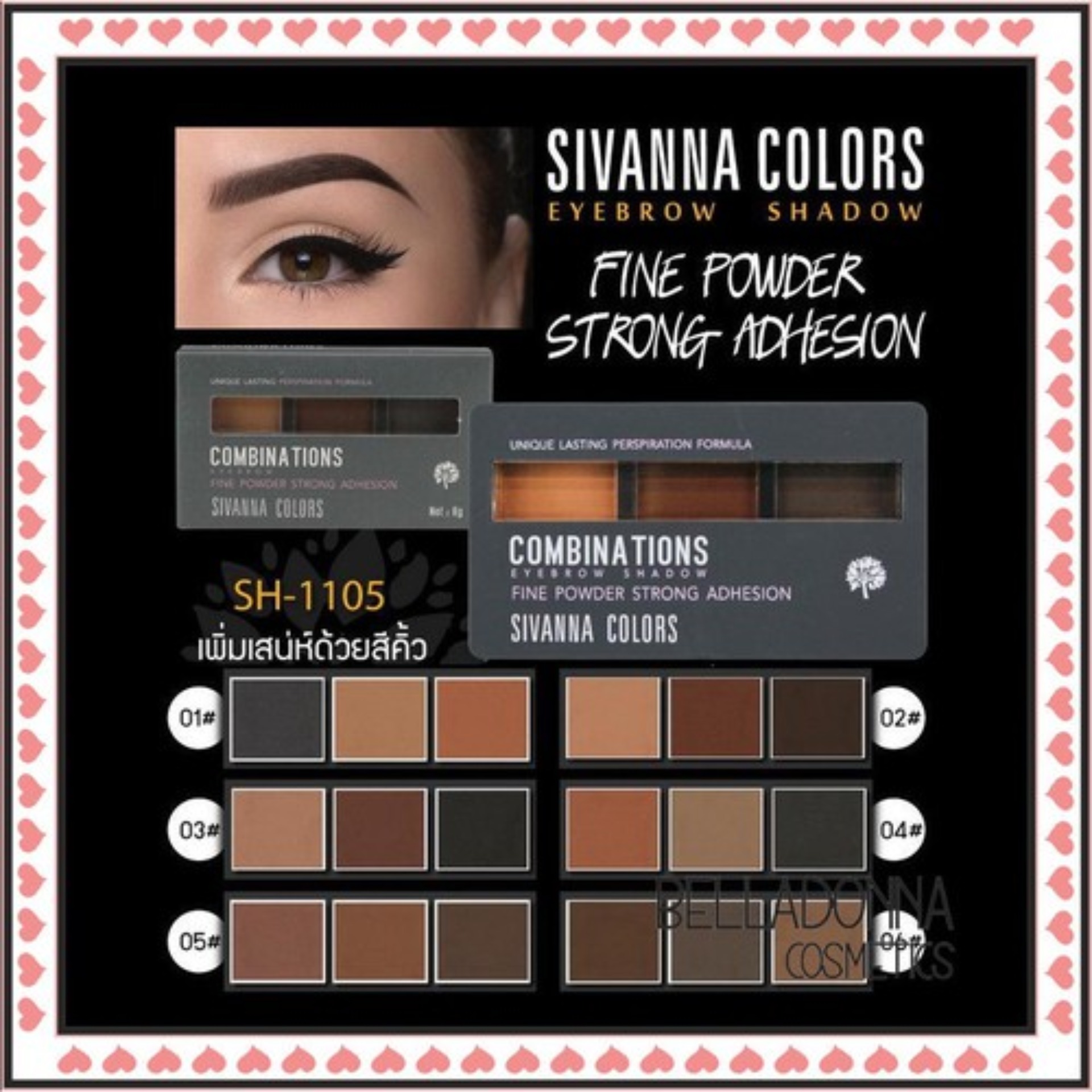 Bột kẻ mày Sivanna Colors Combinations Eyebrow 8g #01