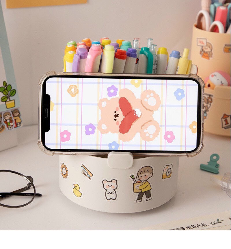 [HCM]Hộp Đựng Bút Để Bàn Xoay Được Đa Năng Cho Học Sinh Kệ Để Đồ Văn Phòng Phẩm Khay Đựng Đồ Cá Nhân Kiểu Dáng Dễ Thương