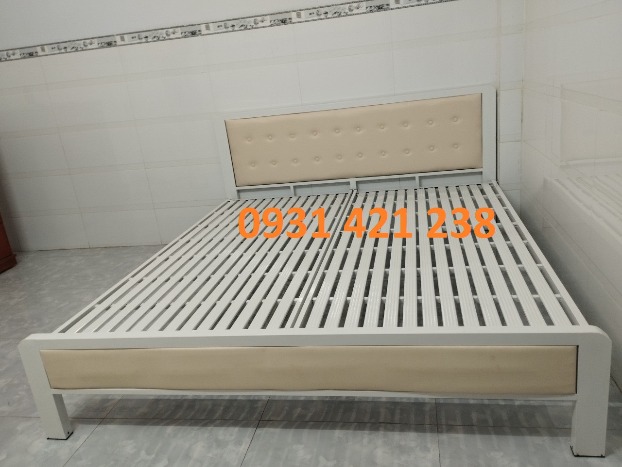 giường sắt đơn- giường gia đình sắt hộp 4x8 Cứng Cáp, giường ngủ sắt giá rẻ,giao hàng và lắp ráp tận nhà