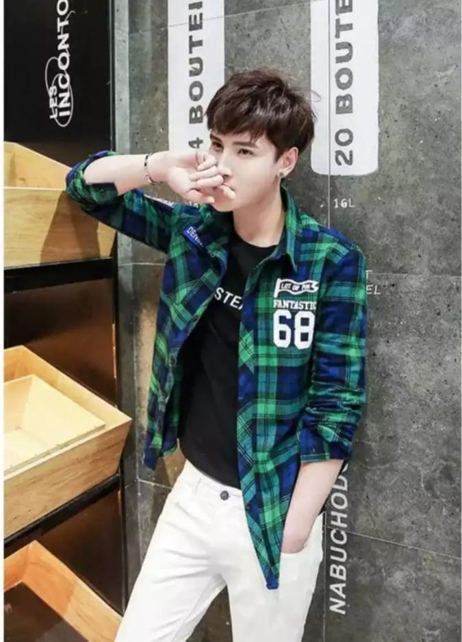 ÁO SƠ MI NAM SỌC CARO CÓ TÚI PHONG CÁCH CHUẨN SOÁI CA