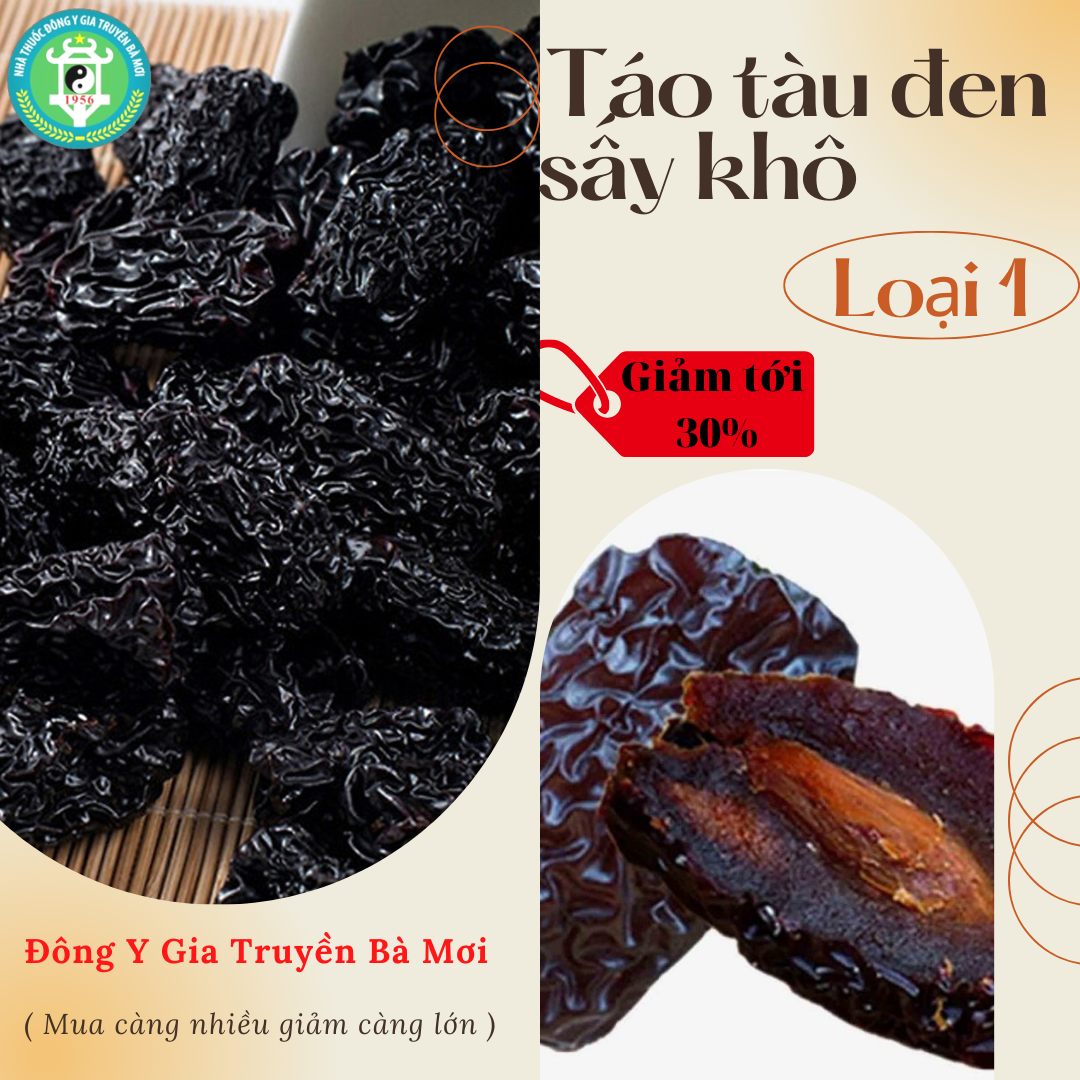 Táo tàu đen khô sấy dẻo hiệu Bà Mơi quả to đều đẹp thơm ngon bổ dưỡng hàng Loại 1