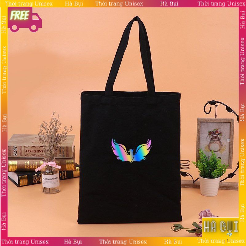 [HCM]Túi Tote Vải In Phản Quang Phượng Hoàng Siêu Độc Lạ Cá Tính