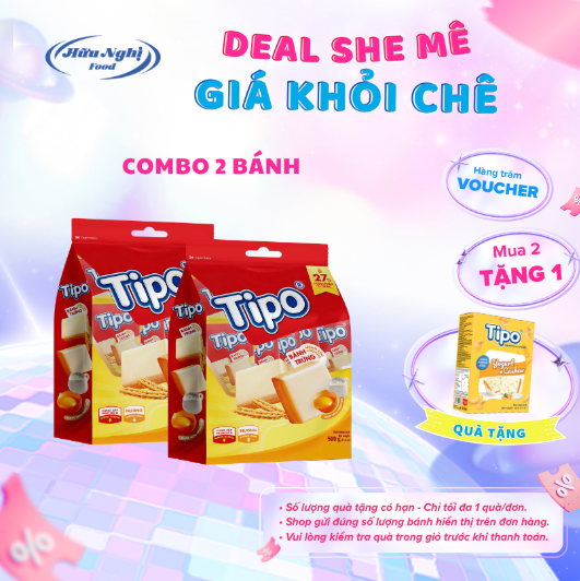 COMBO 2 Bánh Tipo Trứng Nướng Vị Sữa 500g Hữu Nghị