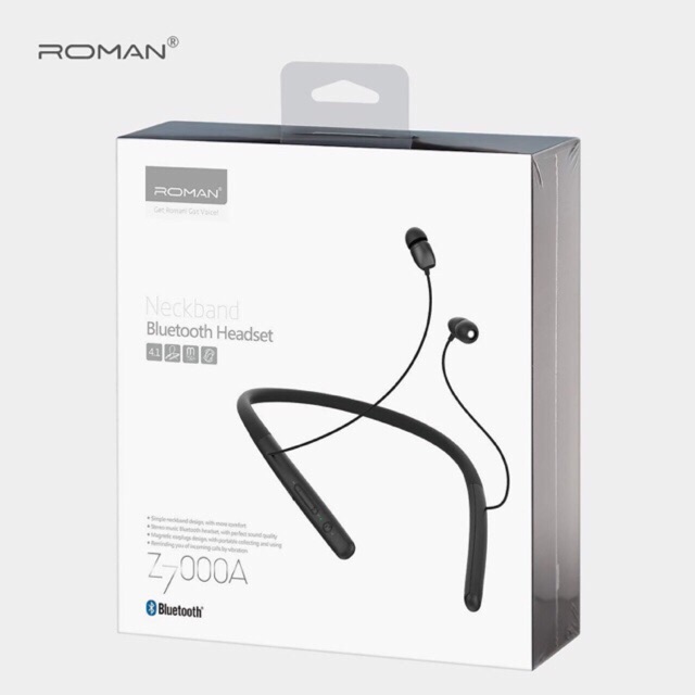 Tai nghe bluetooth roman z7000a thể thao nhét tai - chính hãng - âm thanh cực chất - bảo hành đổi mới