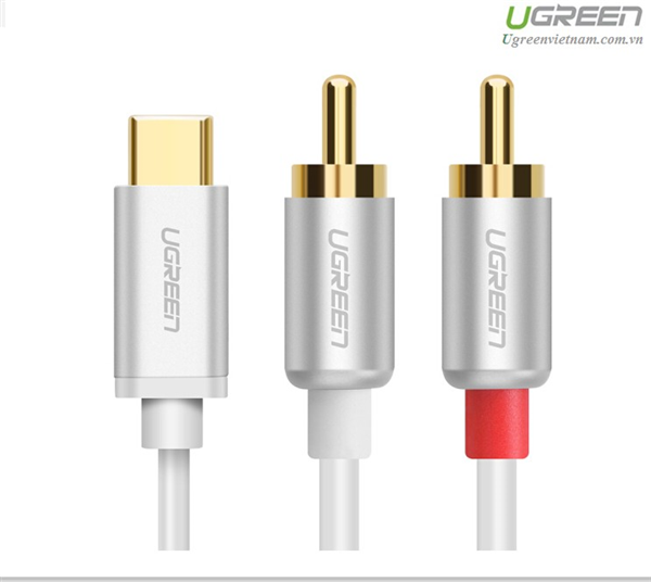 Cáp chuyển đổi usb type c to rca dài 2m ugreen 30736 cao cấp