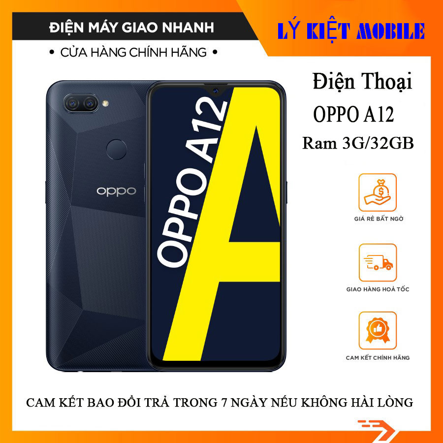 Điện thoại oppo a12 ram 3gb/32gb máy chính hãng
