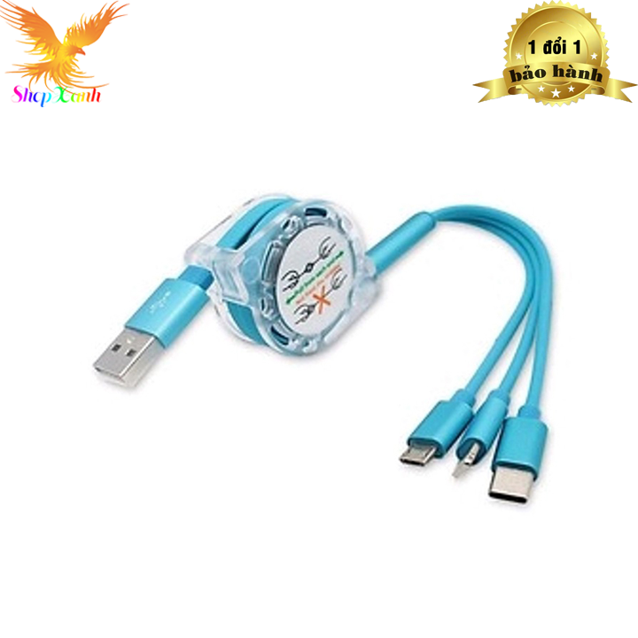 [HCM] CÁP SẠC 3 ĐẦU ĐA NĂNG (LIGHTNING) CHO IPHONE, IPAD----MICRO USB CHO SAMSUNG ANDROID --- TYPE C OPPO