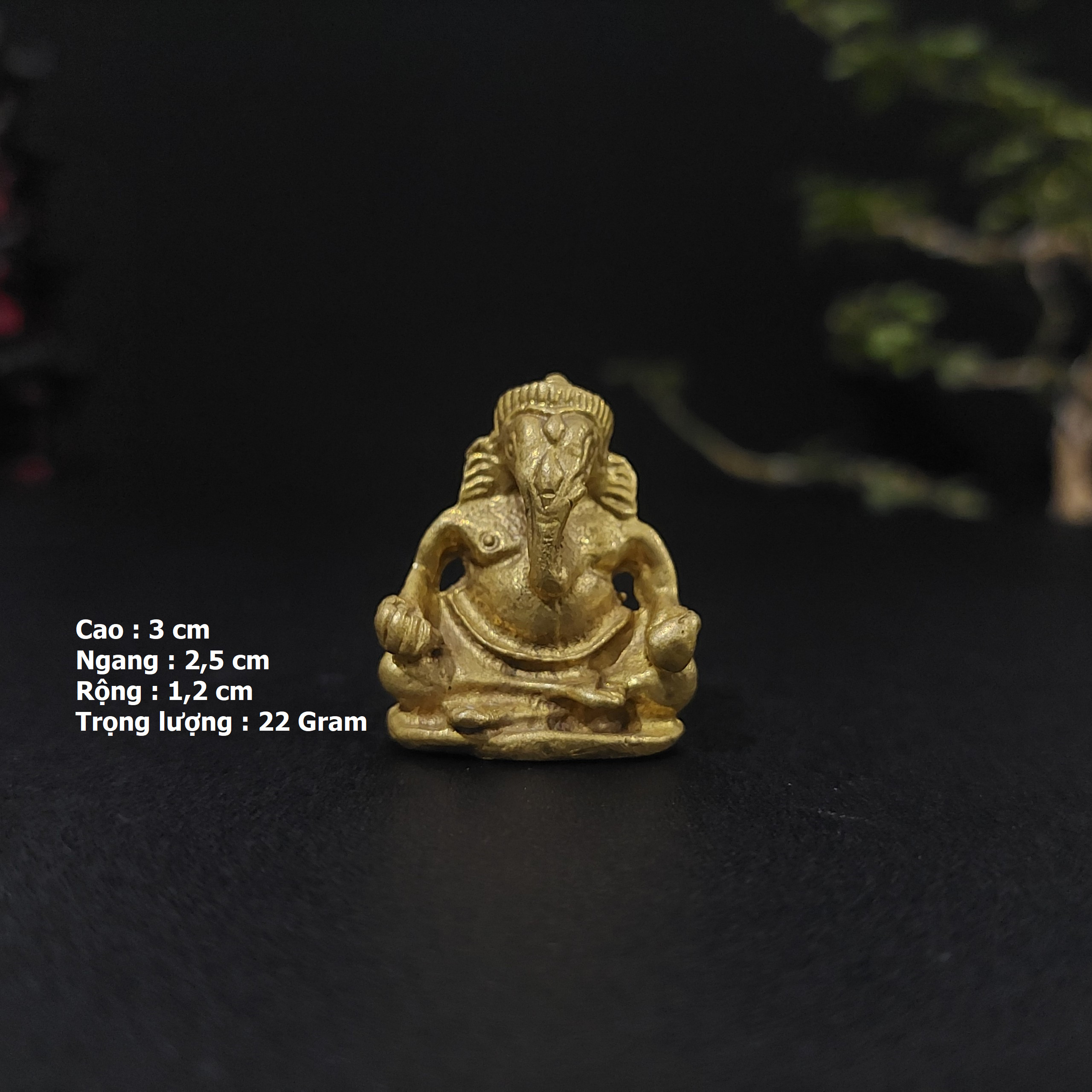 A212 - Tượng đồng nhỏ thần voi Ganesha Phong Thuỷ An Kỳ