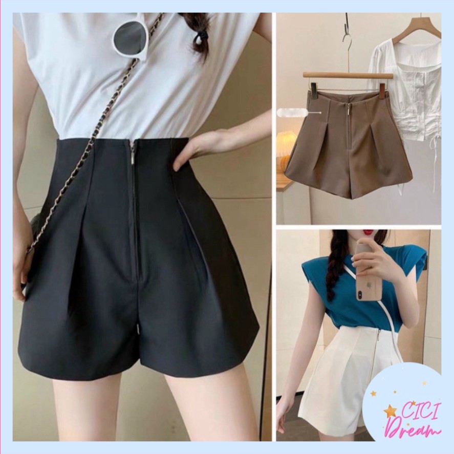 QUẦN SHORT NỮ khoá trước siêu Hot, Quần đùi nữ khoá trước siêu đẹp chất tuyết mưa kiểu dáng Hàn Quốc sang chảnh 3 màu