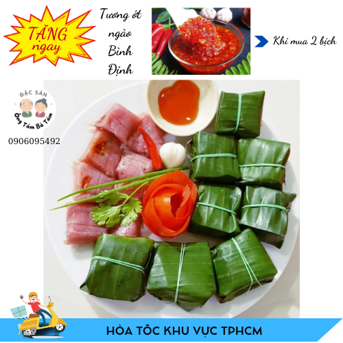 Nem chua lá ổi chợ huyện chính gốc, nem chua bình định bịch 10 chiếc – ông tám bà tám – hỏ tốc tp hcm