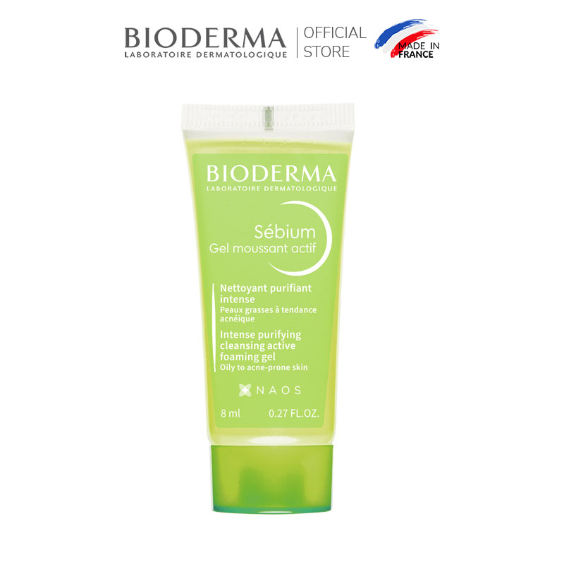 [QUÀ TẶNG KHÔNG BÁN] Gel rửa mặt làm sạch sâu và giảm mụn Bioderma Sébium Gel moussant actif - 8ml