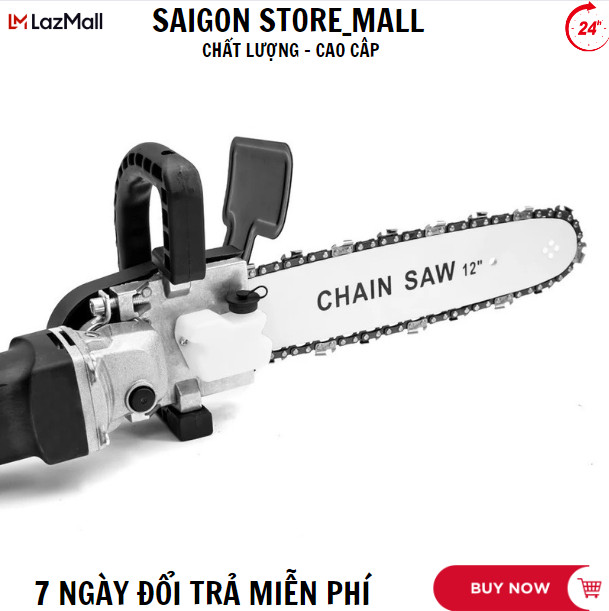 ( Hót 2024) Bộ Chuyển Đổi Cưa Xích Gắn Máy Mài Máy Cắt Thành Máy Cưa Gỗ Cầm Tay 12in Bình Tra Nhớt Tự Động Lưỡi Cưa Xích Gắn Máy Mài