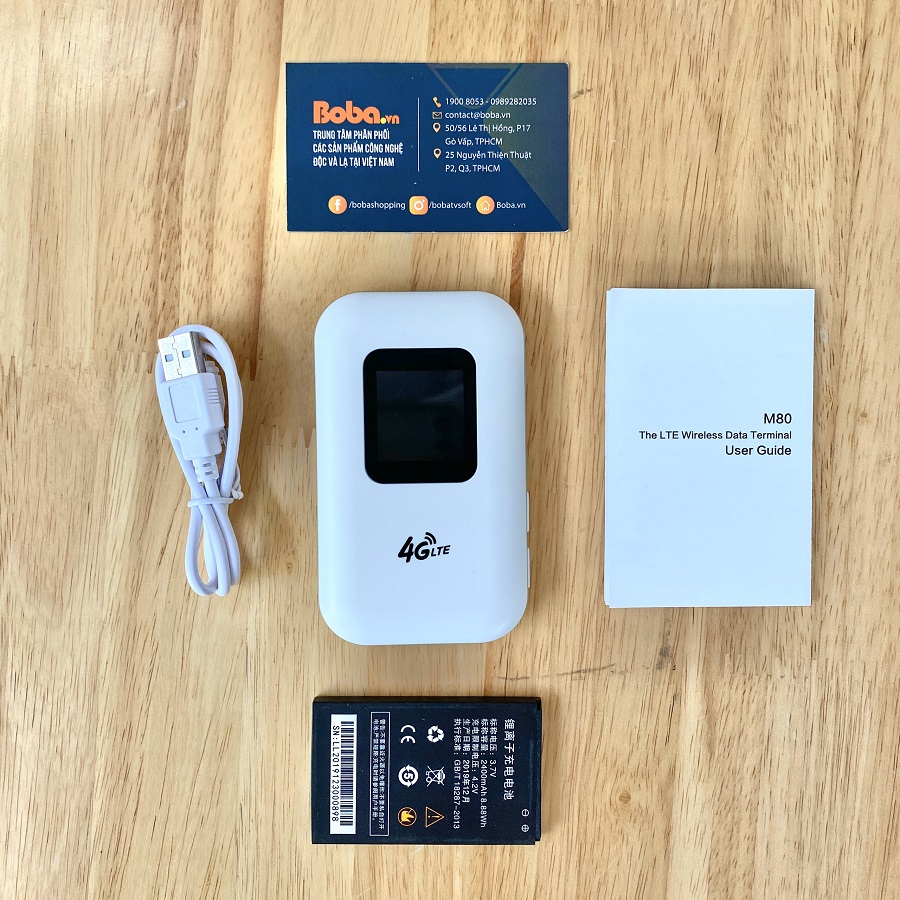 Bộ phát wifi di dộng từ sim 4G LTE M100 Bộ phát wifi 4G có màn hình LCD Pin 2400 Mah - Hỗ trợ vừa sử dụng vừa sạc