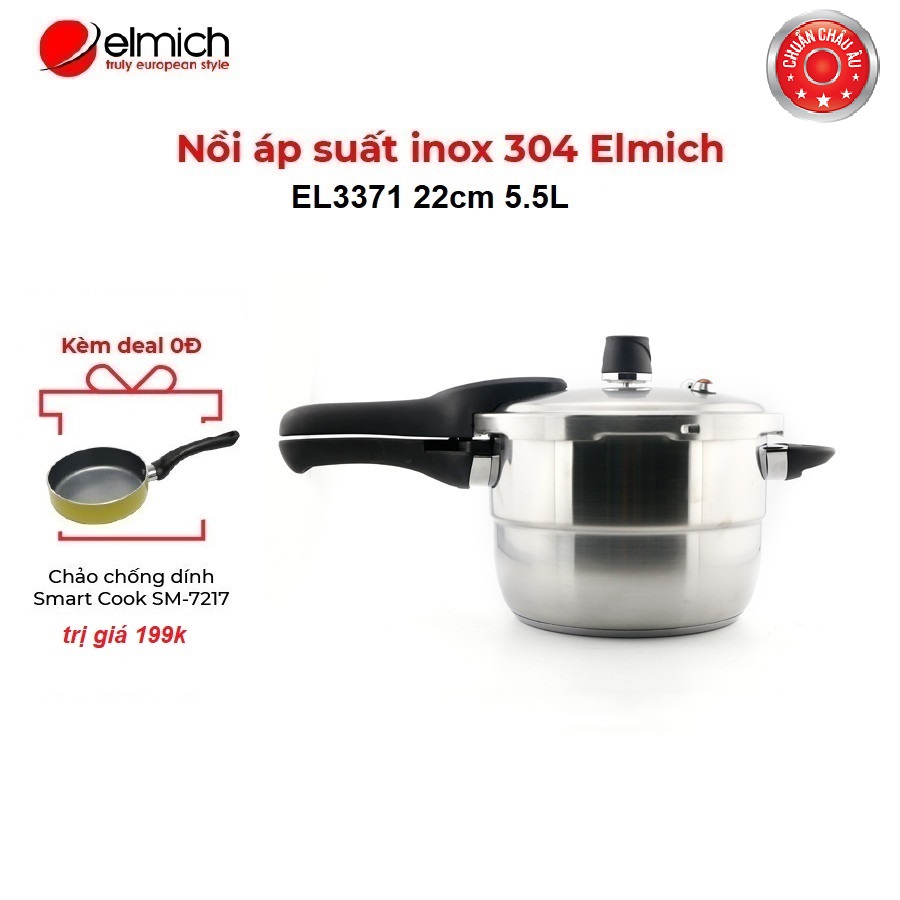 Nồi áp suất inox 304 elmich el3371 22cm 5.5l