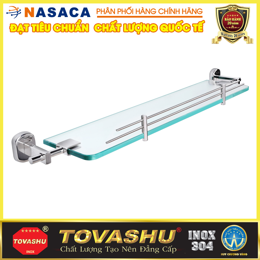 Kệ kiếng cường lực inox 304 tovashu 304-c6