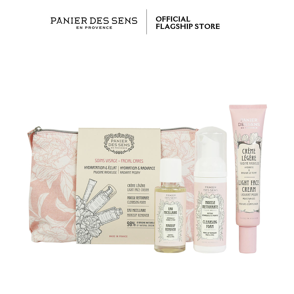 Bộ dưỡng da mặt Panier Des Sens Travel Set Peony