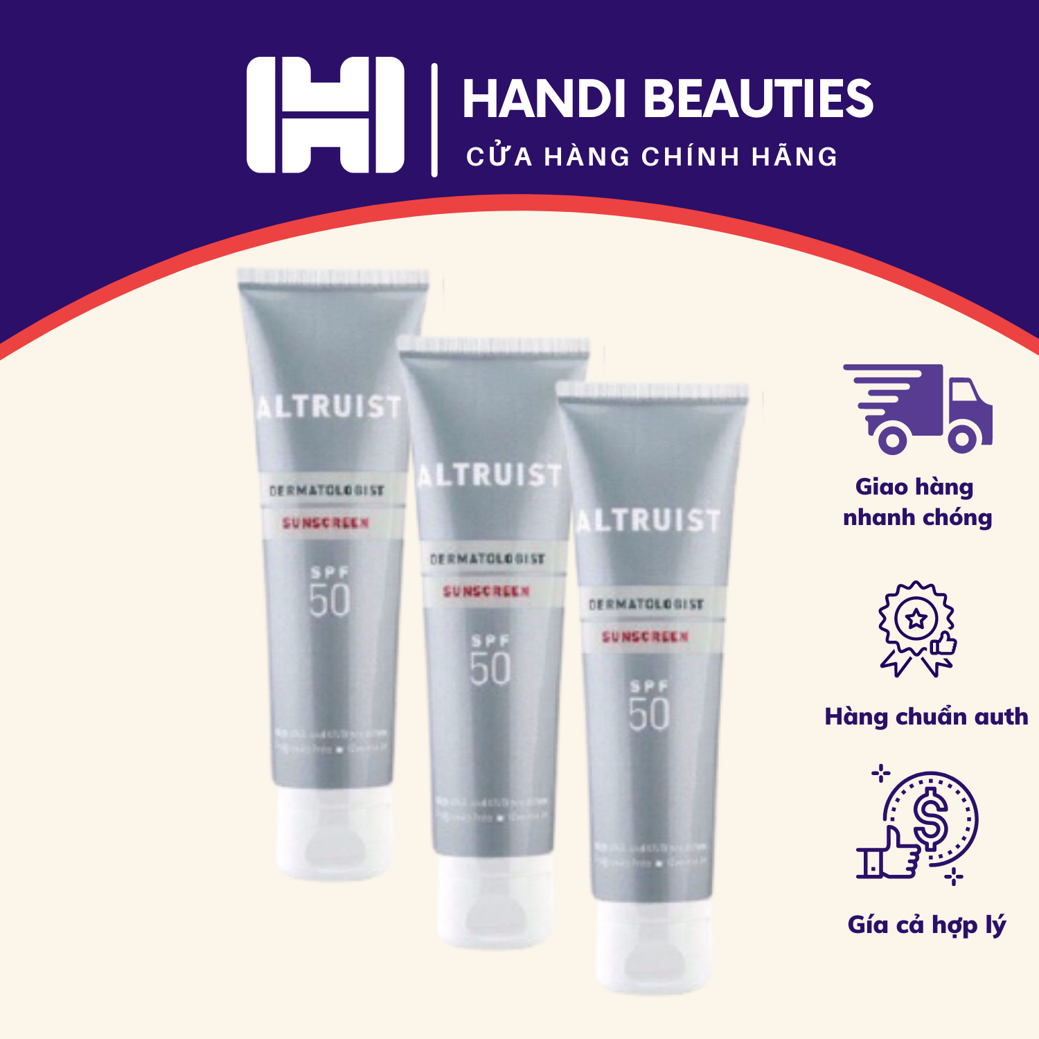 Kem chống nắng cho da nhạy cảm Altruist Dermatologist Sunscreen SPF50-100ML