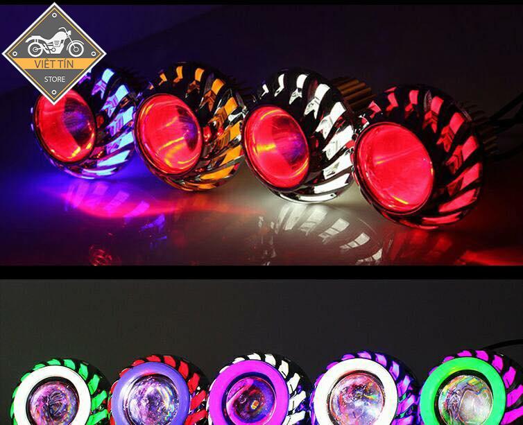 Đèn Pha Led Gương Cầu Lốc Xoáy ( màu Tím - Đỏ) A6 - Kmart