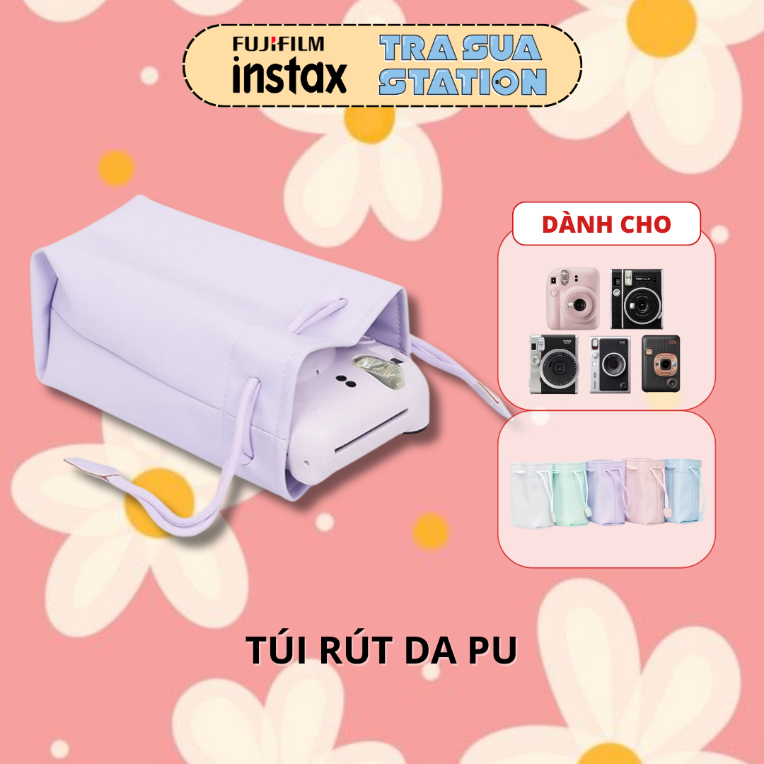 Túi da pu, túi rút đựng máy ảnh instax mini