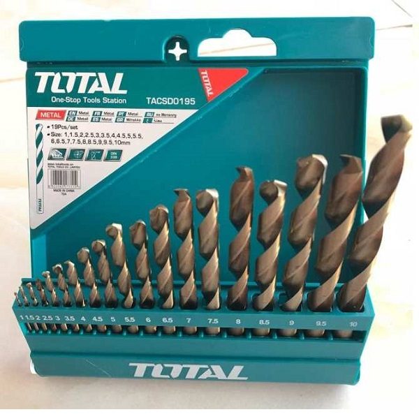 Bộ 19 mũi khoan kim loại total tacsd0195