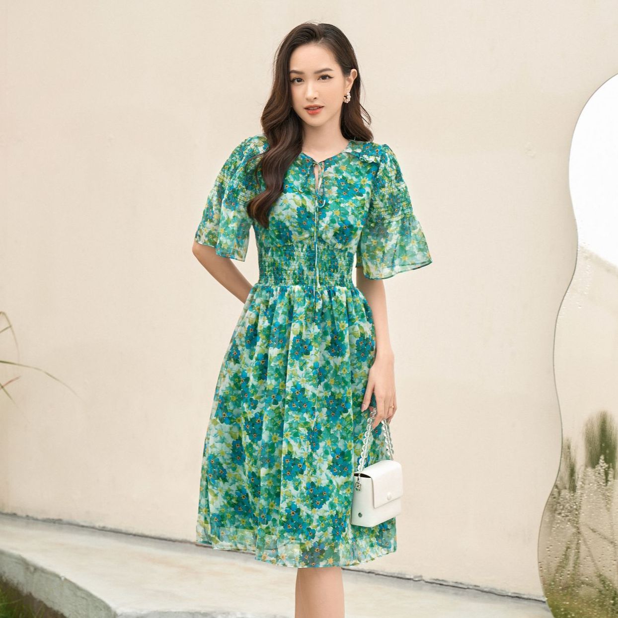 Olv - đầm grassy floral dress