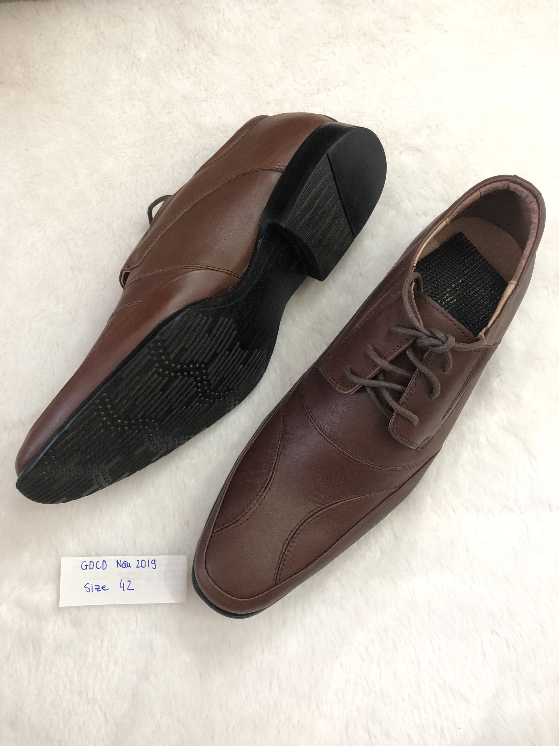 Giày da cột dây lẻ size 40/42-sale-hỗ trợ khâu-gdcd 2019