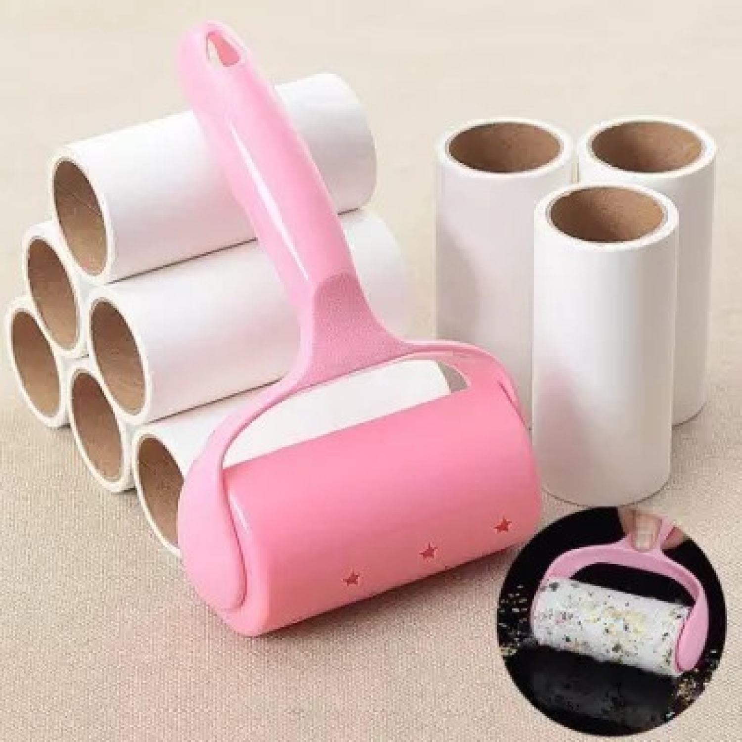 Combo 6 lõi lăn bụi dự phòng thay thế, cây lăn bụi 10cm