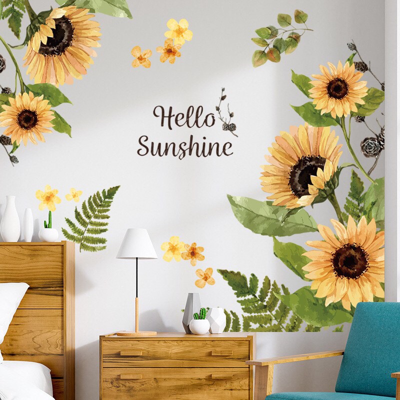 Decal dán tường hoa hướng dương to mẫu hàn