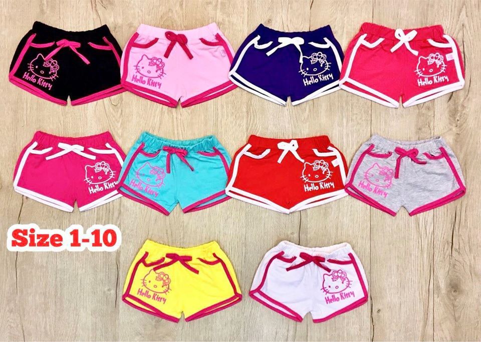 Quần đùi thun cotton dáng thể thao cho bé gái