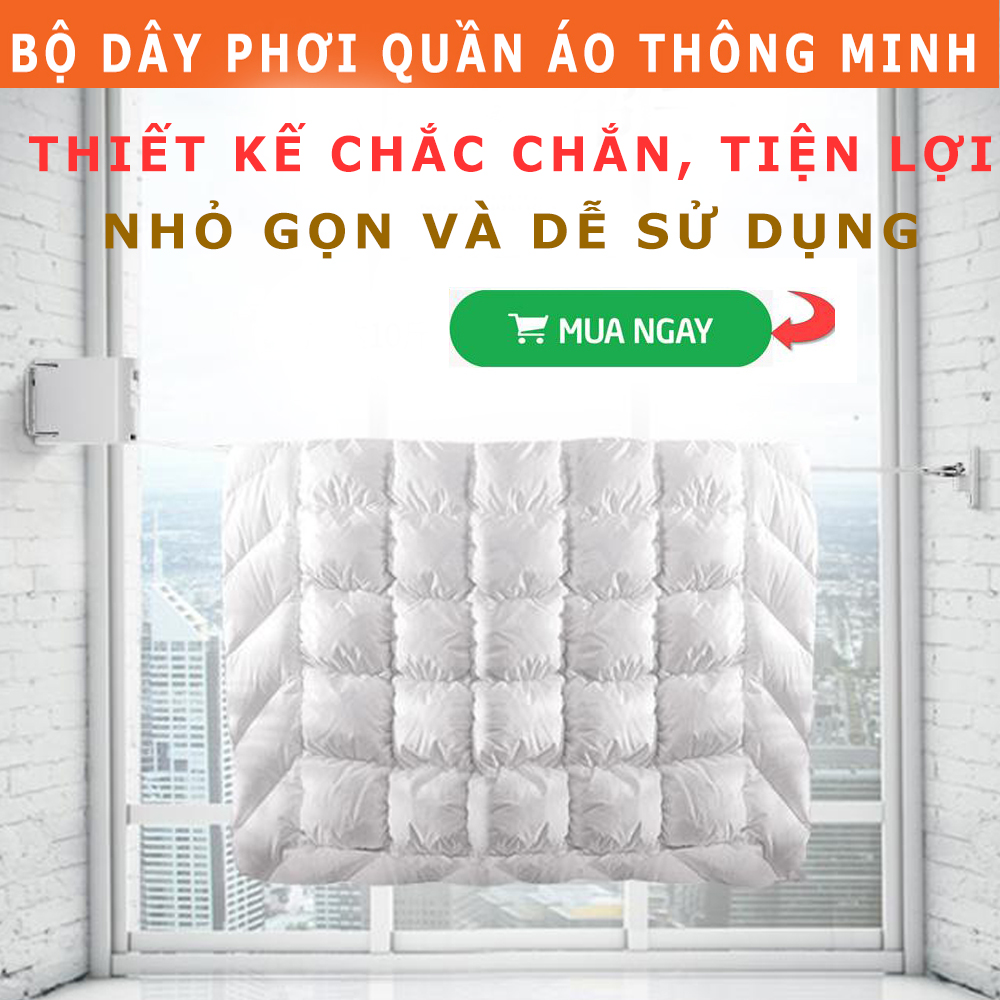 Bộ Dây Phơi Quần Aó Thông Minh - Tiện Lợi, Dễ Dàng Sử Dụng, Thiết Kế Tinh Tế - Sự Lựa Chọn Của Các Bà Mẹ Hiện Đại - Sản Phẩm Bán Chạy Hàng Đầu - BẢO HÀNH 6 THÁNG